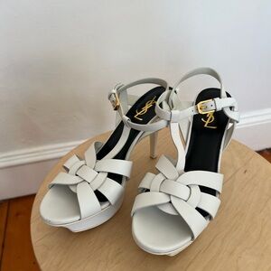 Yves Saint Laurent White Strappy Sandals size 8